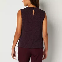 Worthington Womens Sleeveless Mock Neck Top