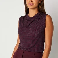 Worthington Womens Sleeveless Mock Neck Top