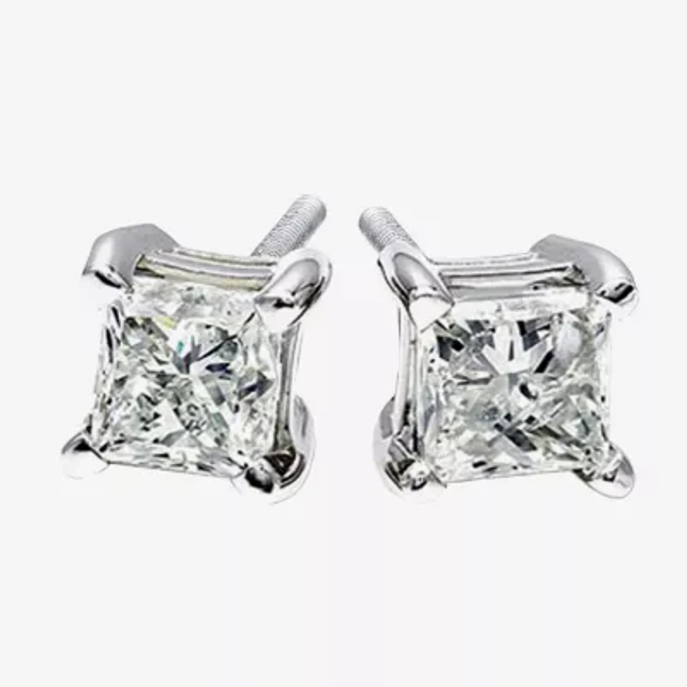 Premier Collection 1/2 CT. T.W. Natural Diamond Princess-Cut Stud Earrings