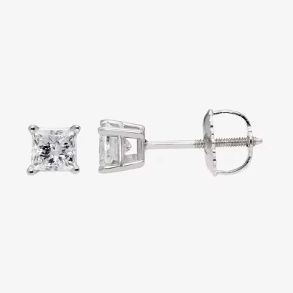 Premier Collection 1/2 CT. T.W. Natural Diamond Princess-Cut Stud Earrings