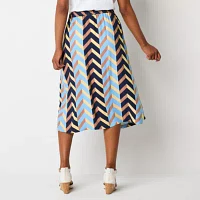 Liz Claiborne Womens Midi A-Line Skirt-Tall