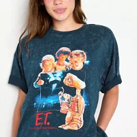 Juniors Et Extra Terrestrial Oversized Tee Womens Crew Neck Short Sleeve E.T. Graphic T-Shirt