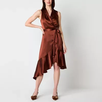 Melonie T Womens High-Low Fit + Flare Dress