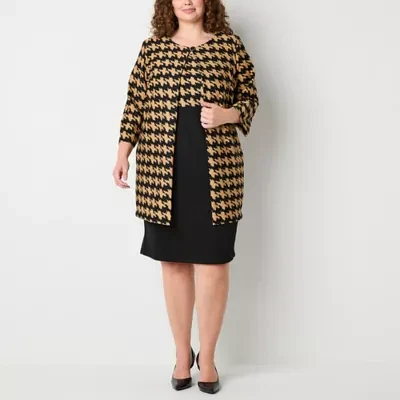 Danny & Nicole Womens Jacket Dress Plus