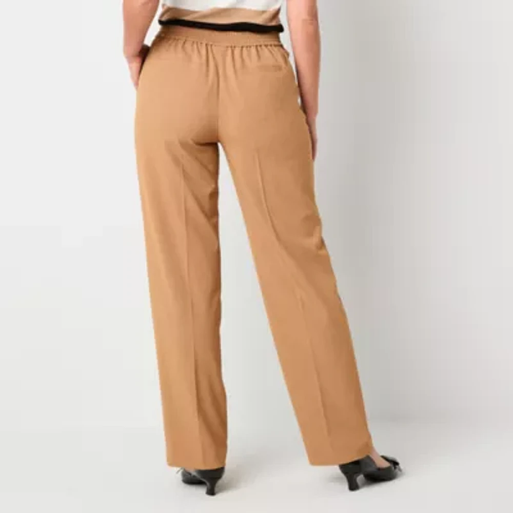 Liz Claiborne Womens Straight Pull-On Pants