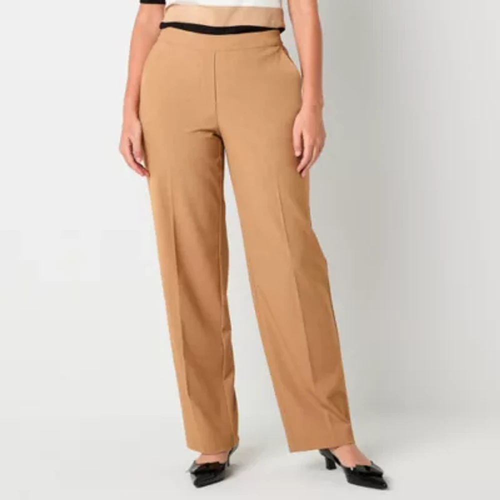 Liz Claiborne Womens Straight Pull-On Pants