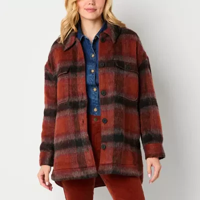 a.n.a Plaid Midweight Womens Shirt Jacket