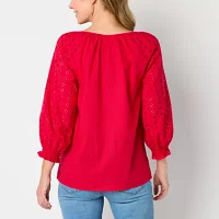 St. John's Bay Womens V Neck Blouse