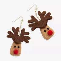 Bijoux Bar Holiday Reindeer Drop Earrings