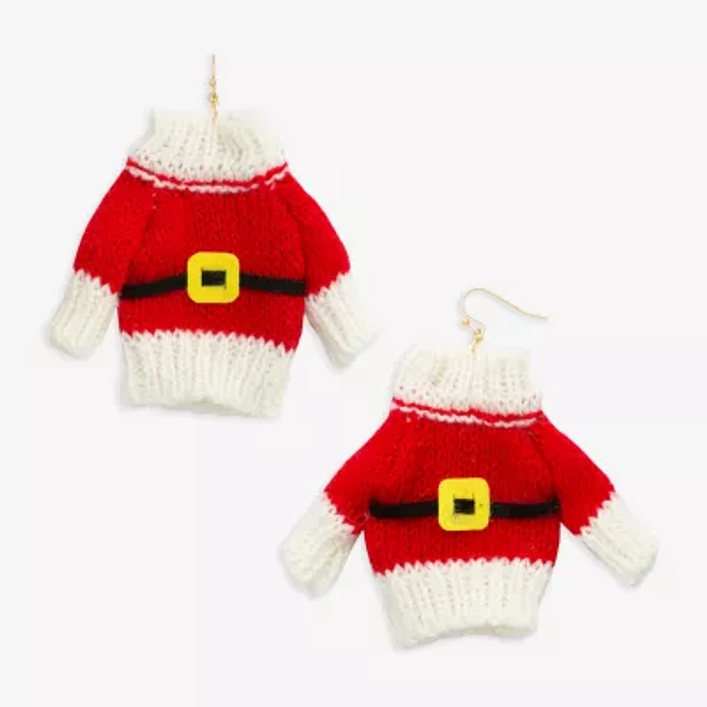 Bijoux Bar Santa Red Sweater Drop Earrings