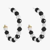 Mixit Beaded Open Glass Hoop Earrings