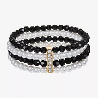 Mixit Beaded Layered Glass Stretch Bracelet