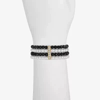 Mixit Beaded Layered Glass Stretch Bracelet