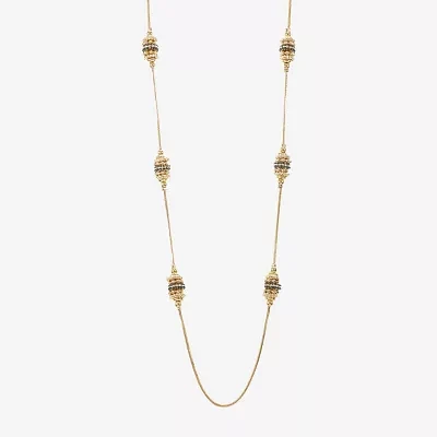 Liz Claiborne Long Glass 32 Inch Snake Strand Necklace