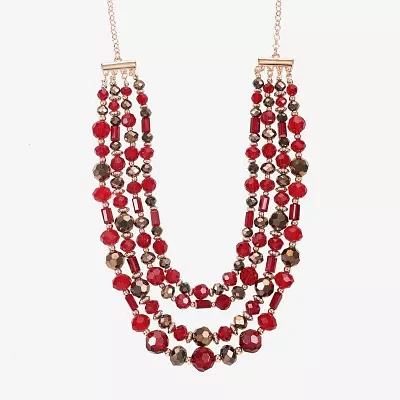Liz Claiborne Layered Rose Tone Statement Necklace