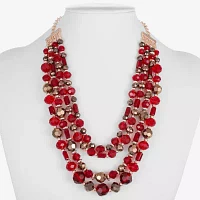 Liz Claiborne Layered Rose Tone Statement Necklace