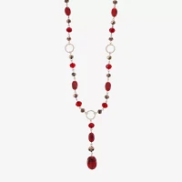 Liz Claiborne Beaded Womens 18 Inch Y Necklace