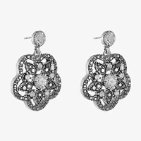 Liz Claiborne Silver Tone Glass Drop Earrings