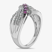 LIMITED QUANTITIES 3/8 CT. T.W. White and Color-Enhanced Purple Diamond Bypass Ring