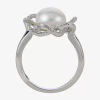 Cultured Freshwater Pearl & Diamond-Accent Ring