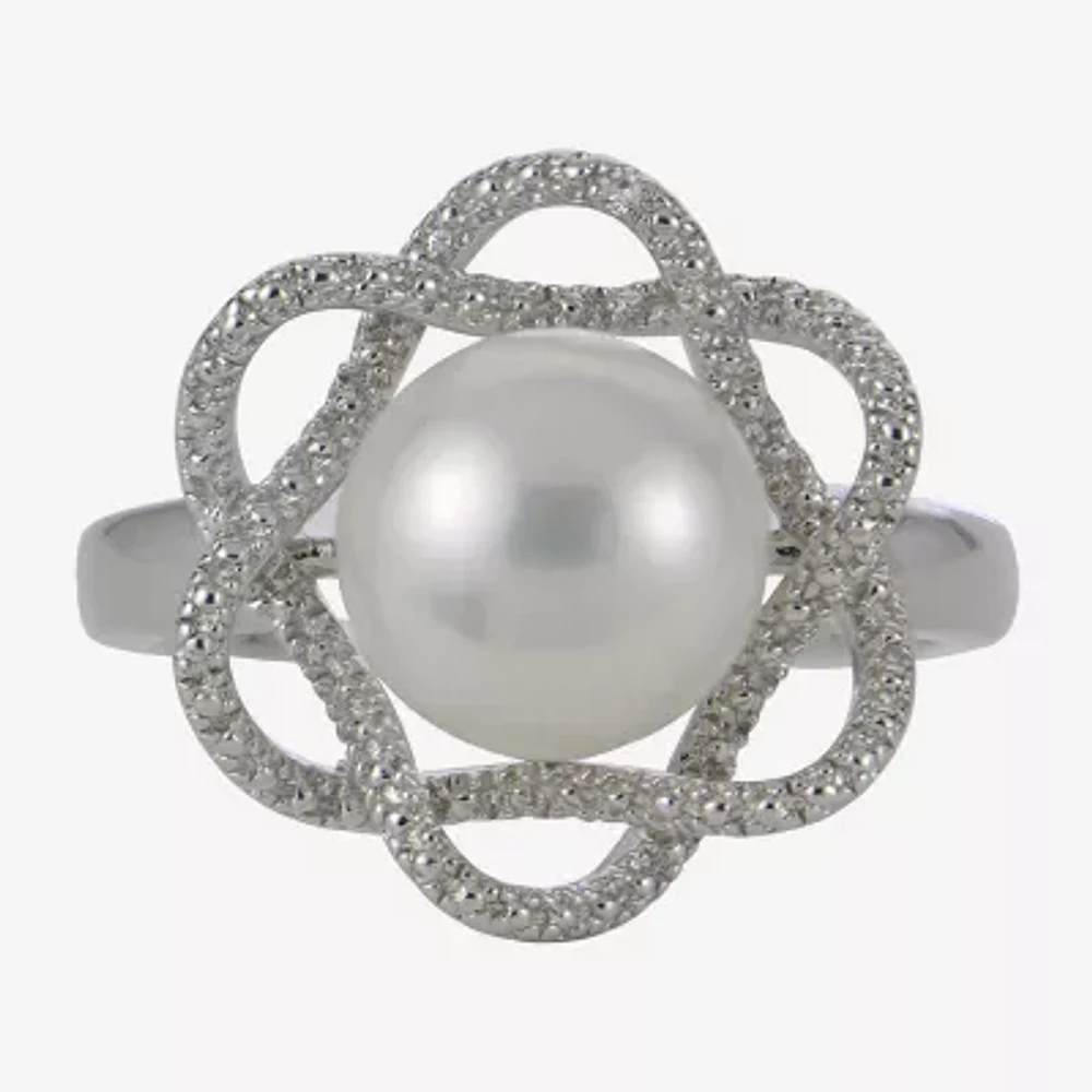 Cultured Freshwater Pearl & Diamond-Accent Ring