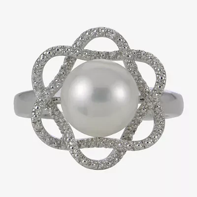 Cultured Freshwater Pearl & Diamond-Accent Ring