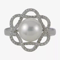 Cultured Freshwater Pearl & Diamond-Accent Ring