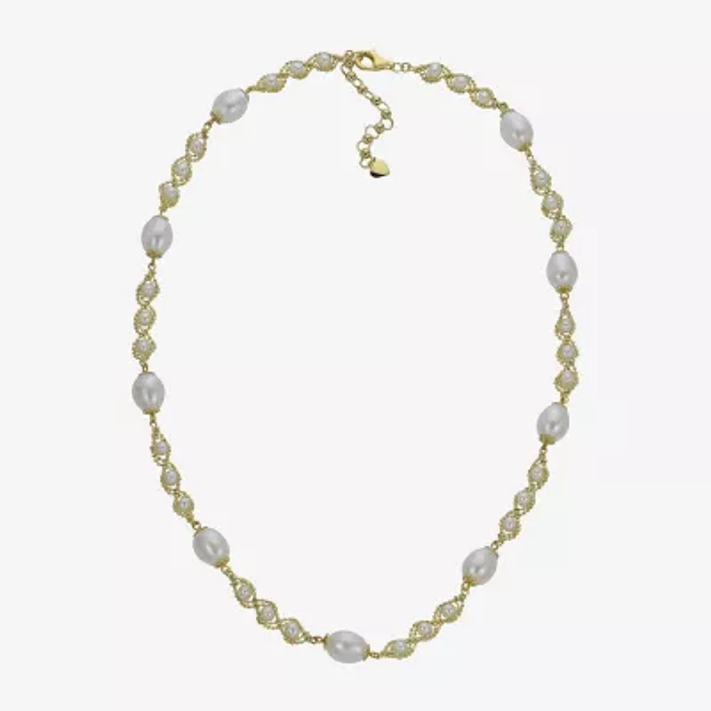 Cultured Freshwater Pearl 14K Gold Over Sterling Silver Brilliance Bead Necklace