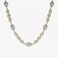 Cultured Freshwater Pearl 14K Gold Over Sterling Silver Brilliance Bead Necklace