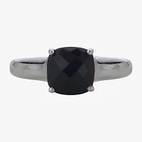 Womens Genuine Black Onyx Sterling Silver Cocktail Ring