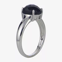 Womens Genuine Black Onyx Sterling Silver Cocktail Ring