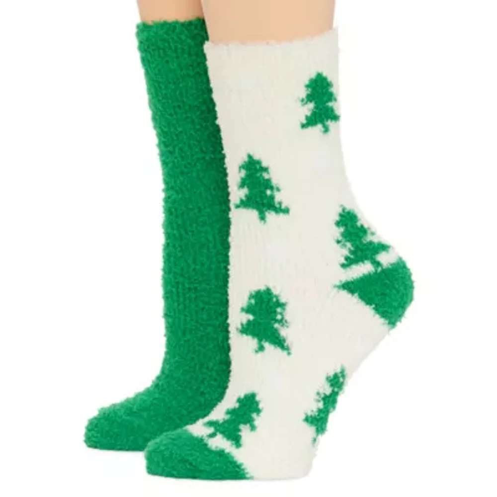 Mixit Cozy 2 Pair Crew Socks Womens