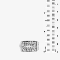 Mens 1 1/2 CT. T.W. Natural White Diamond 10K White Gold Fashion Ring