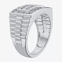 Mens 1 1/2 CT. T.W. Natural White Diamond 10K White Gold Fashion Ring