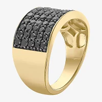 Mens 2 CT. T.W. Natural Black Diamond 14K Gold Over Silver Fashion Ring