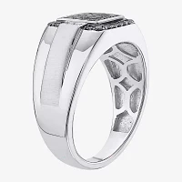 Mens 1/ CT. T.W. Natural Diamond Sterling Silver Fashion Ring