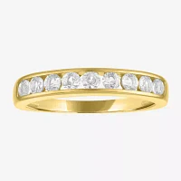 Yes, Please! Lab Created White Sapphire 14K Gold Over Silver Round Band