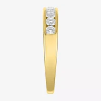 Yes, Please! Lab Created White Sapphire 14K Gold Over Silver Round Band