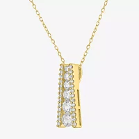 Yes Womens Lab Created White Sapphire Sterling Silver Pendant Necklaces