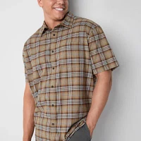 mutual weave Big and Tall Mens Classic Fit Short Sleeve Checked Button-Down Shirt