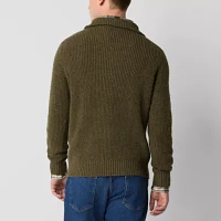 mutual weave Mens Mock Neck Long Sleeve Pullover Sweater