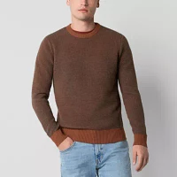 mutual weave Mens Crew Neck Long Sleeve Pullover Sweater