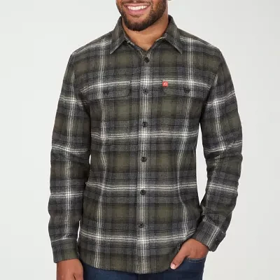 American Outdoorsman Mens Regular Fit Long Sleeve Plaid Button-Down Shirt