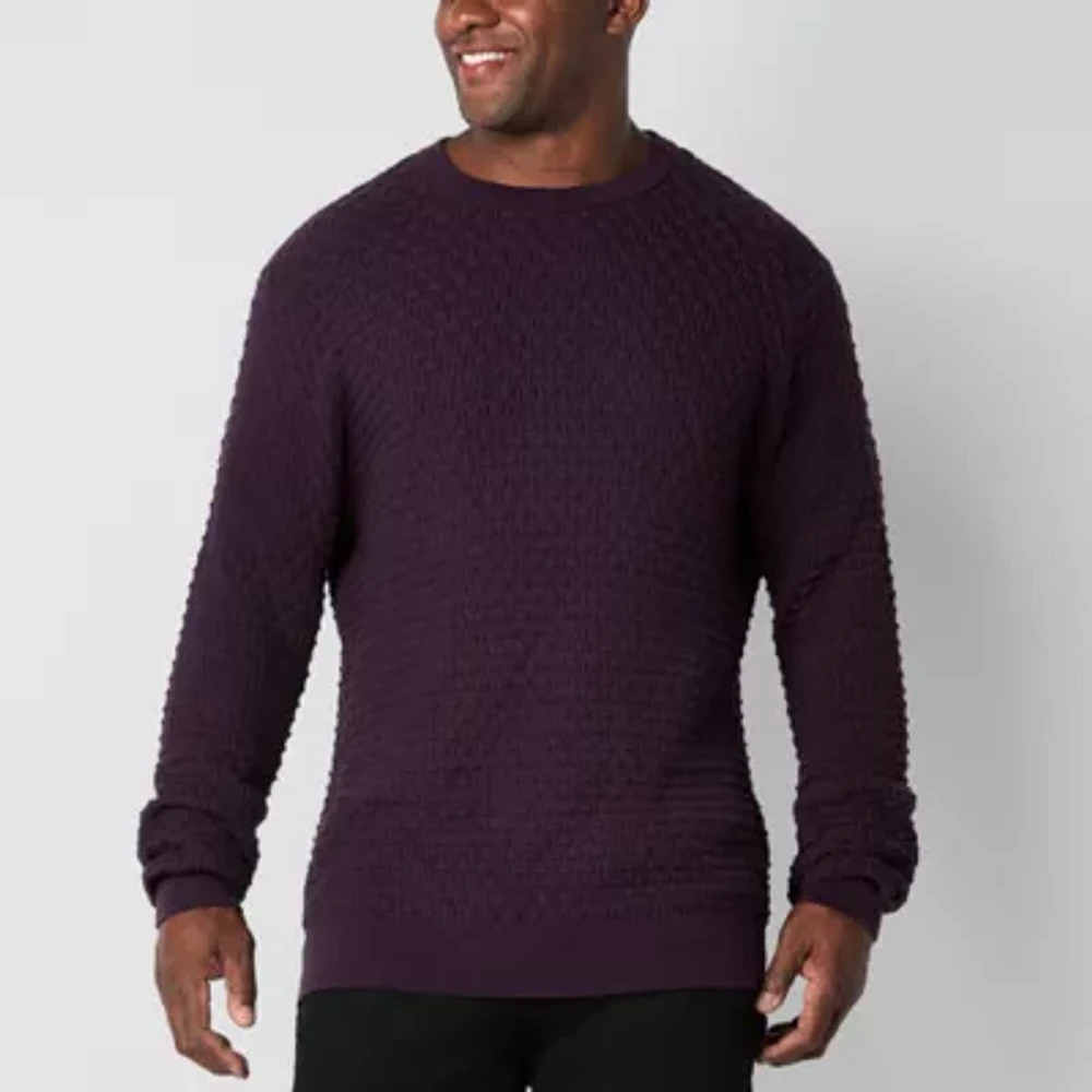 Shaquille O'Neal XLG Big and Tall Mens Long Sleeve Textured Pullover Sweater