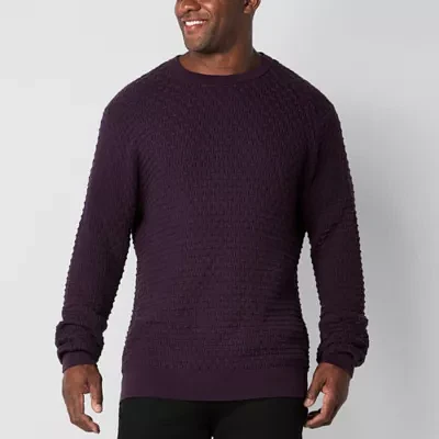 Shaquille O'Neal XLG Big and Tall Mens Long Sleeve Textured Pullover Sweater