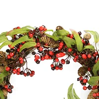 Red Berry and Pine Cone Artificial Christmas Wreath - 24-Inch  Unlit