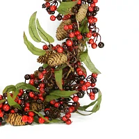 Red Berry and Pine Cone Artificial Christmas Wreath - 24-Inch  Unlit