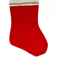 19'' Red and White Soild Christmas Stocking with Gold Glitter Pen