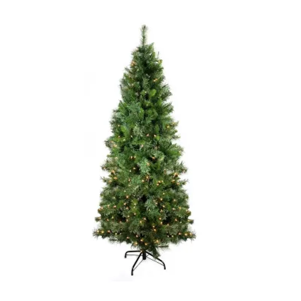 7.5 ft Pre-Lit Medium Mixed Cashmere Pine Artificial Christmas Tree - Clear Lights