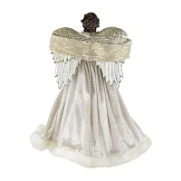 Northlight 18" White And Silver Angel Unlit Christmas Tree Topper